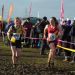 Andrea Lancaster approaching the finish