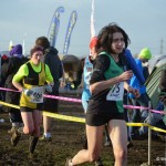 Sarah Attwood approaching the finish